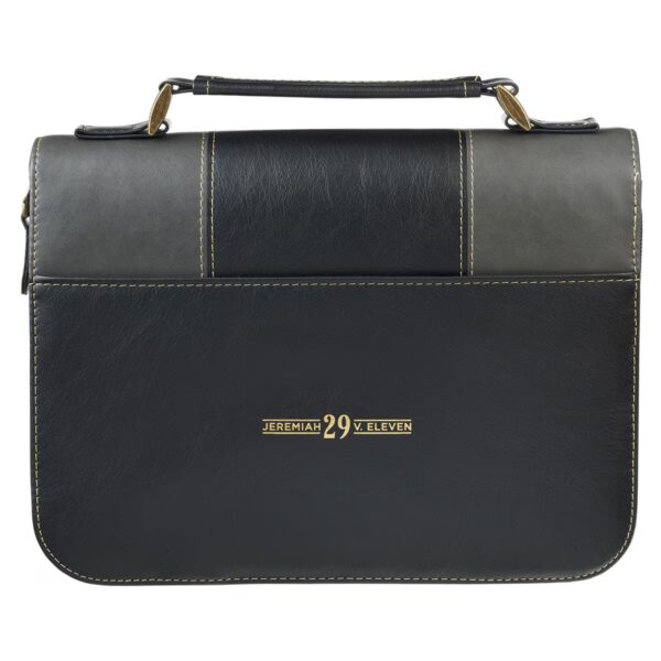 Bible Cover Classic Two-tone Black/Gray I Know the Plans Jer. 29:11 - Image 2