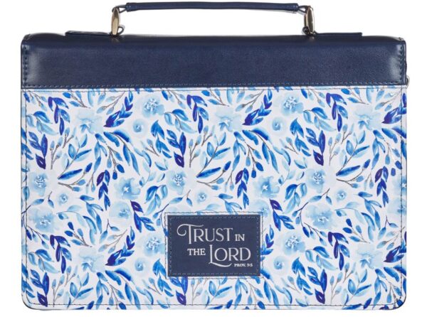 Bible Cover Fashion Blue Floral Trust Prov. 3:5