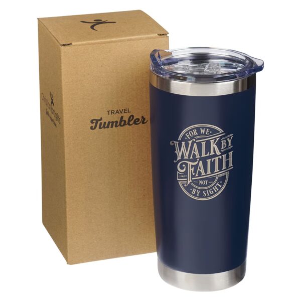 Tumbler SS Navy Walk By Faith 2 Cor. 5:7 - Image 3