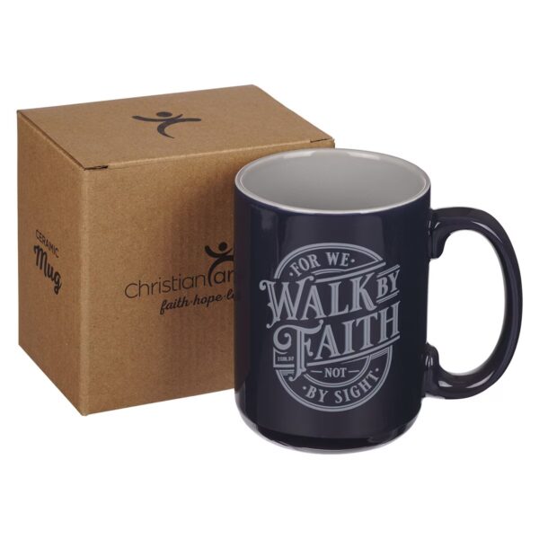 Mug Navy Walk by Faith 2 Cor. 5:7 - Image 3