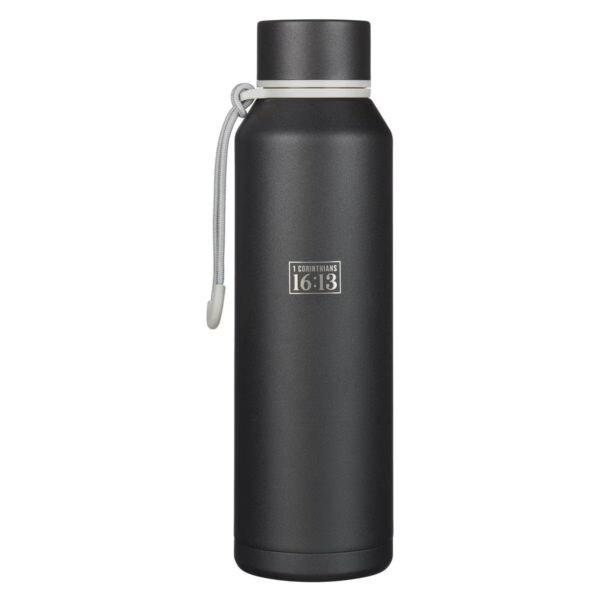 Water Bottle SS Black Stand Firm 1 Cor. 16:13 - Image 2