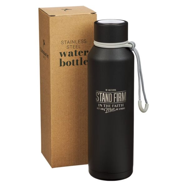 Water Bottle SS Black Stand Firm 1 Cor. 16:13 - Image 3