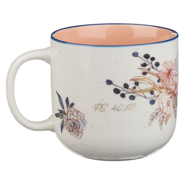 Mug Pink Floral Be Still Ps. 46:10 - Image 2