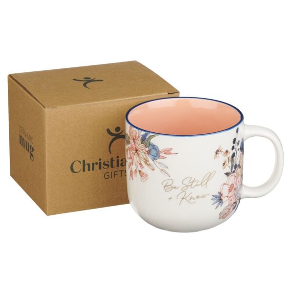 Mug Pink Floral Be Still Ps. 46:10 - Image 3