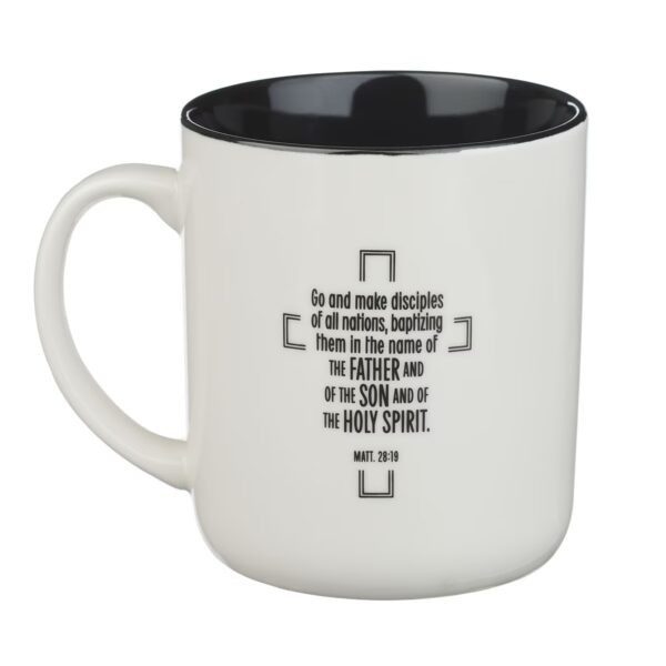 Mug White/Black Jesus Badge Matt. 28:19 - Image 2
