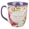 Mug Pink Floral Noble Things Prov. 31:29 - Image 2
