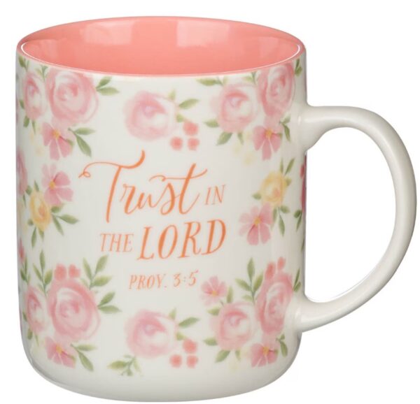 Mug Pink Floral Trust in the Lord Prov. 3:5