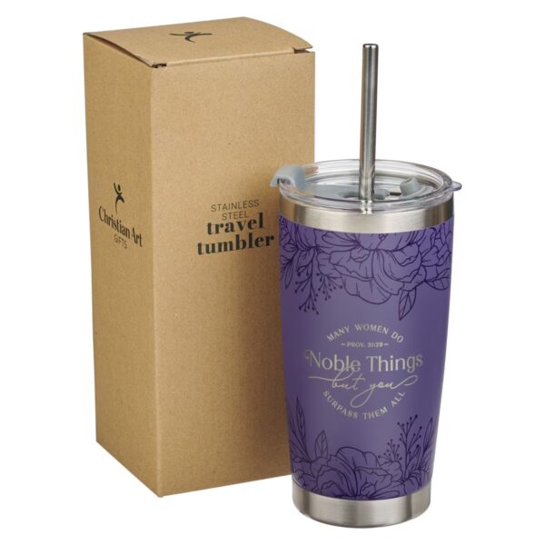 Tumbler SS Purple Noble Things Prov. 31:29 - Image 2