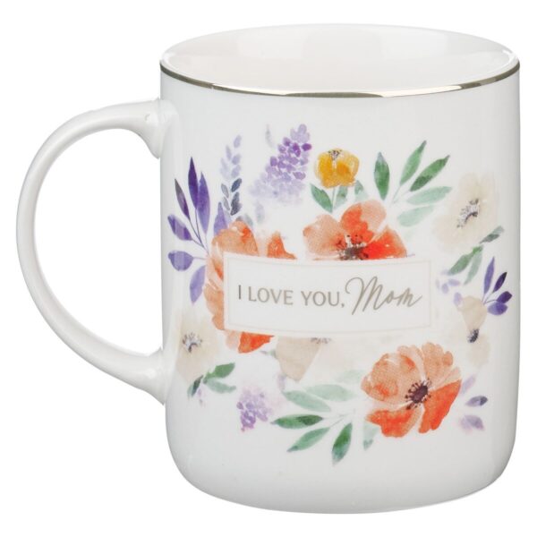 Mug Ivory Floral I Love You, Mom - Image 2