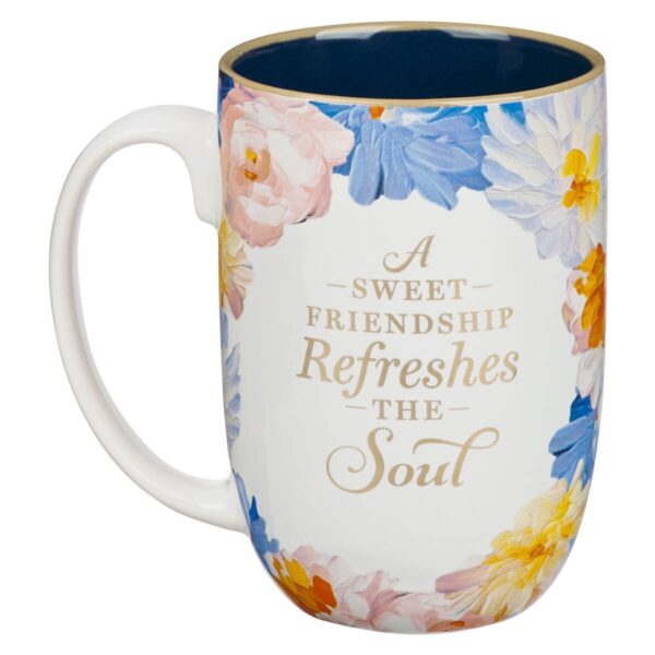 Mug Painted Floral Sweet Friendship - Image 2