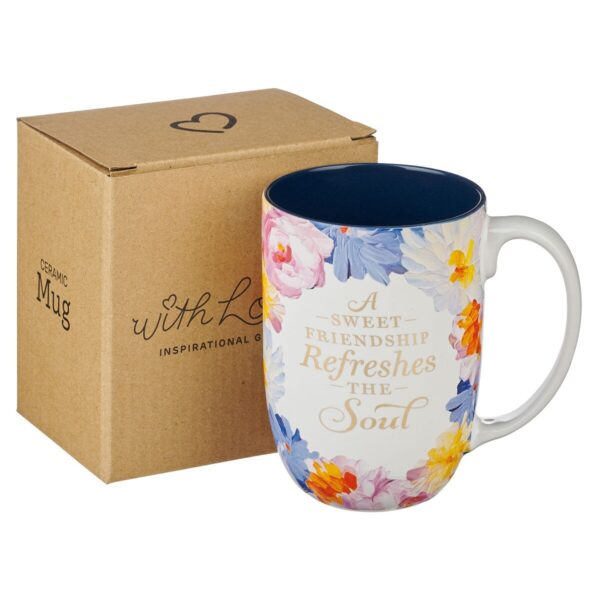 Mug Painted Floral Sweet Friendship - Image 3