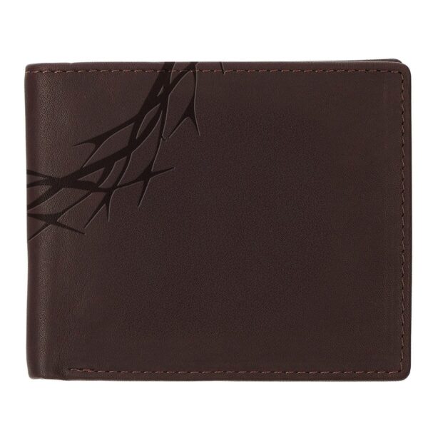 Wallet Leather Brown Crown of Thorns/Amazing Grace