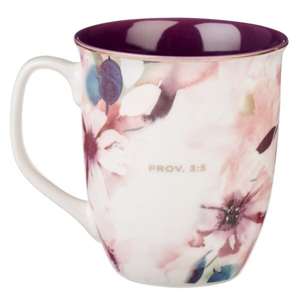 Mug White/Purple Confía en el Señor Prov. 3:5 - Image 2
