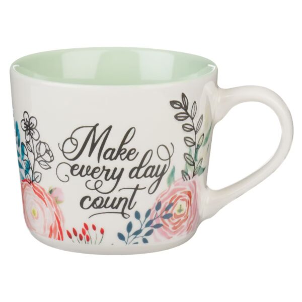 Mug Navy Floral Make Every Day Count