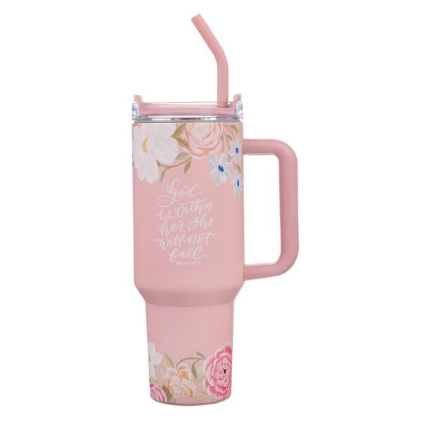 Tumbler w/straw SS Pink Love is Patient Love is Kind 1 Cor. 13:4