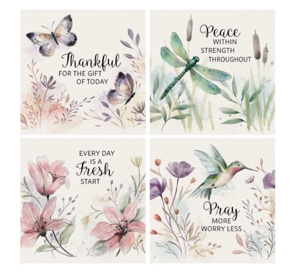 Coaster 4" Sq Nat. Faith Set