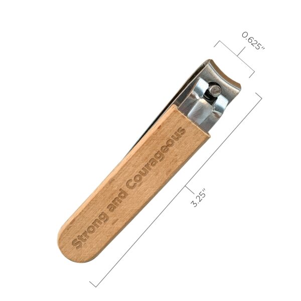 Beechwood Nail Clipper - Strong and Courageous - Image 3