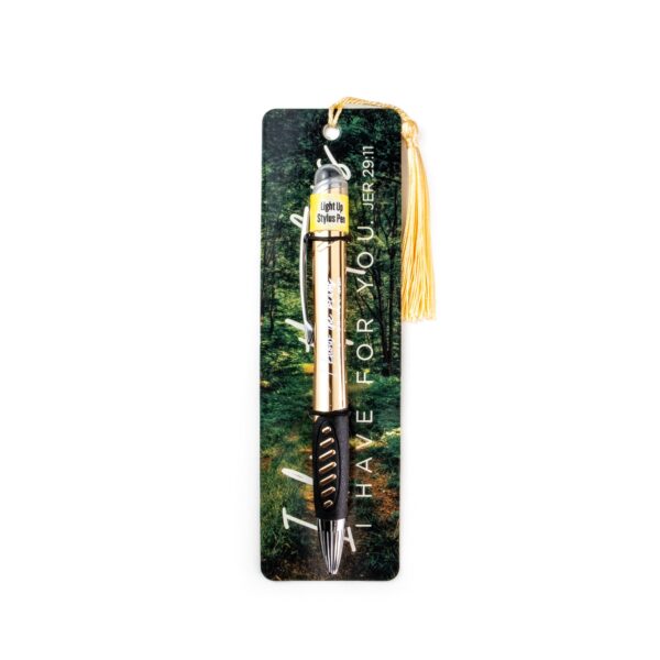 Light Up Scripture Pen with Tasseled Bookmark - I know the plans I have for you,