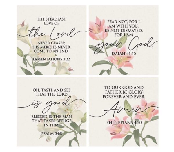 Coaster 4" Religious Lily Set