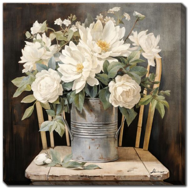 Tin Blooms Bouquet 30" x 30"