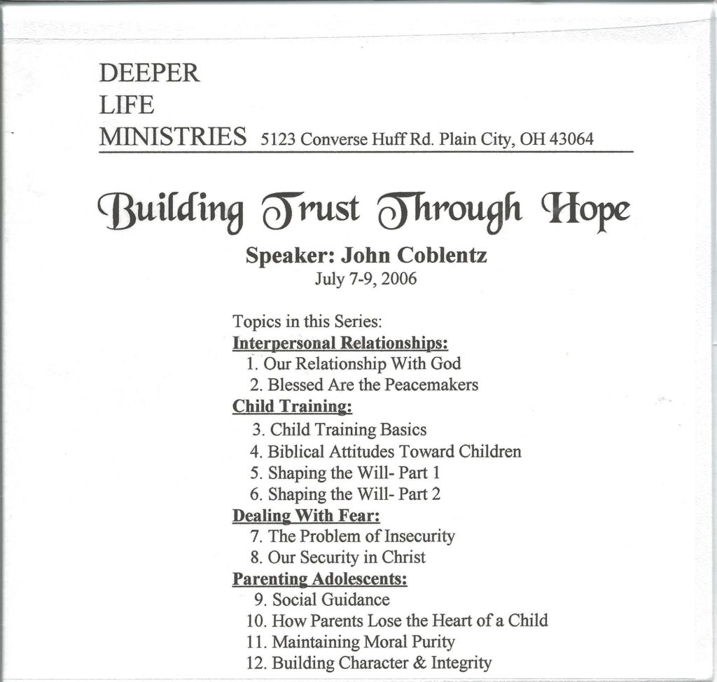 Image of Building Trust Through Hope -Set of 9 Booklets