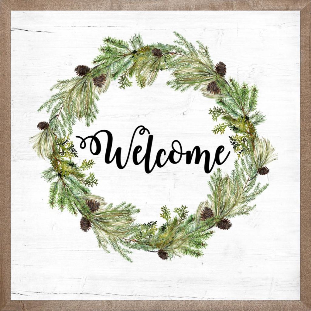 Image of Farmhouse Brown Welcome 18×18