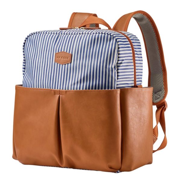 Ticking Stripe Popperton Backpack Diaper Bag- Discontinued 305 0001 0