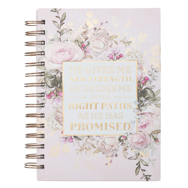 He Gives Me New Strength Large Wirebound Journal - Psalm 23:3