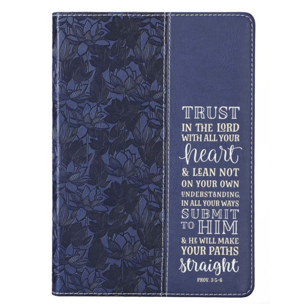 Journal Trust in the Lord Navy Faux Leather Classic - Proverbs 3:5-5 600 0677 0