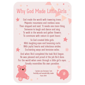 Image of Verse Card – Why God Made Little Girls- Discontinued