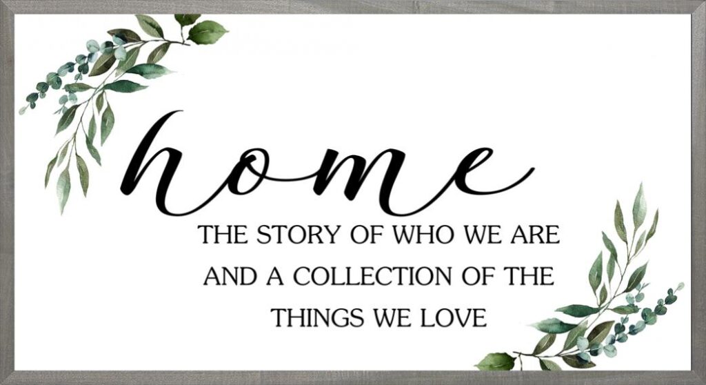 Image of Framed Wall Art Home Our Story (Gray Frame) 16×30