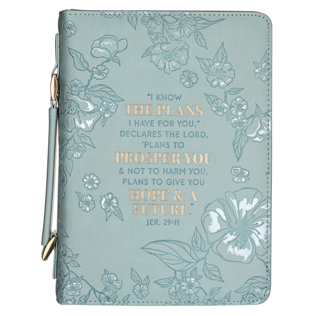Image of BC: LG Teal Floral I Know the Plans Jer. 29:11