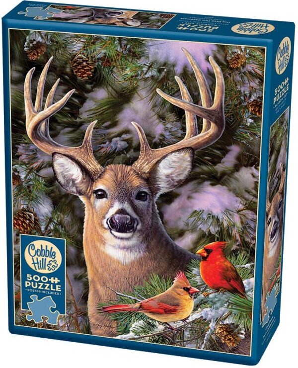 Puzzle One Deer Two Cardinals 500 pc - Discontinued 654 1751 1 1