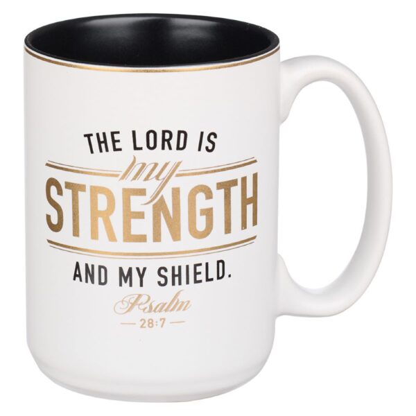 Ceramic Mug Strength and Shield White / Black 132 0950 0