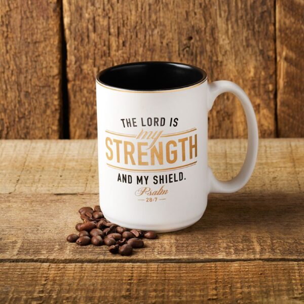 Ceramic Mug Strength and Shield White / Black 132 0950 1