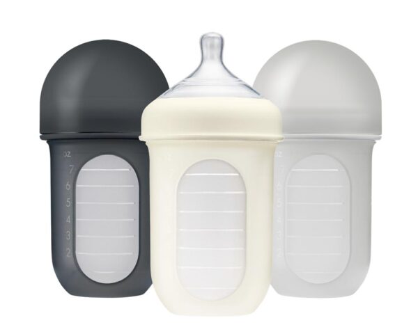 Gray 8 oz. Silicone Pouch Bottle 3 Pack 300 0004 0