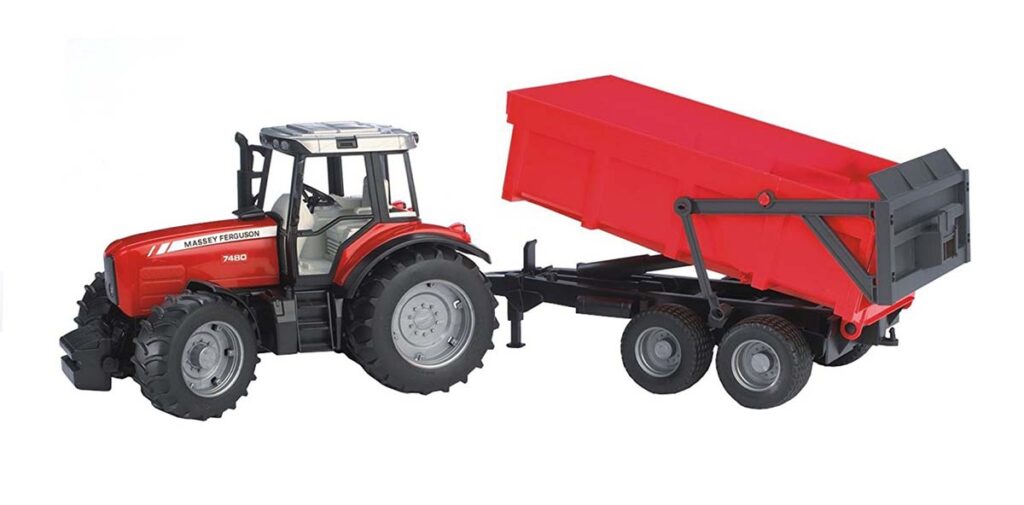 Image of Massey Ferguson 7480 with Tipping Trailer