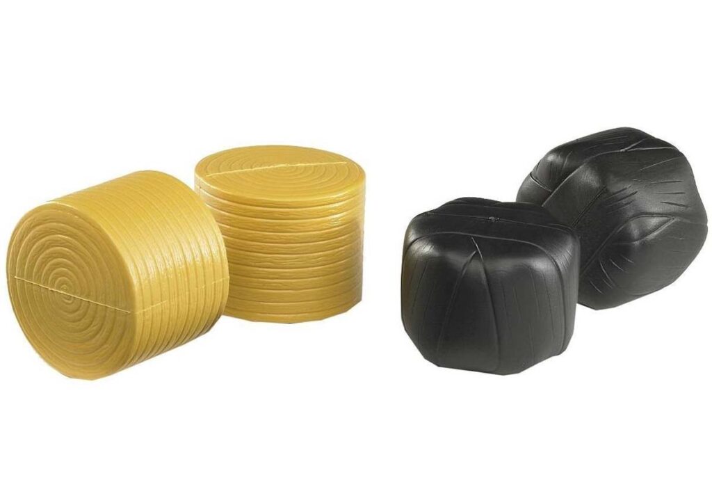Image of Round Bales – 2 Wrapped and 2 Unwrapped