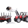 Massey Ferguson 7480 with Frontloader and Timber Trailer