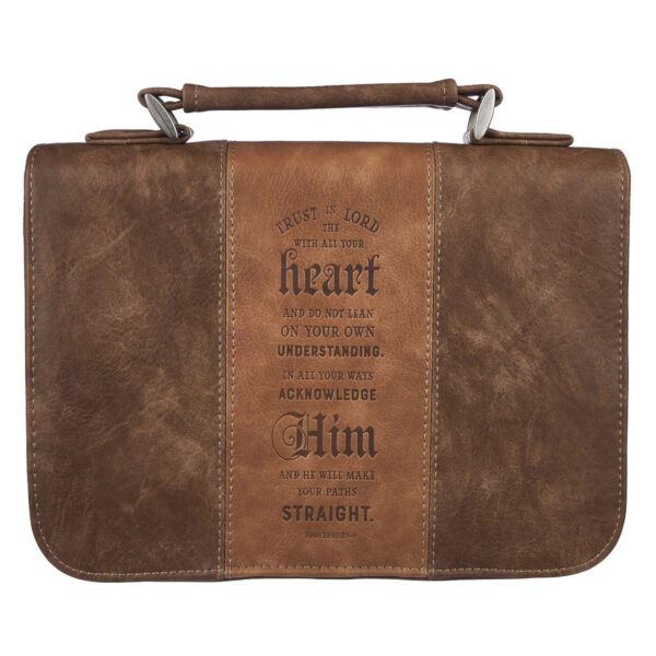 BC: Trust In The Lord Two Tone Brown Classic Faux Leather Large 124 1518 0