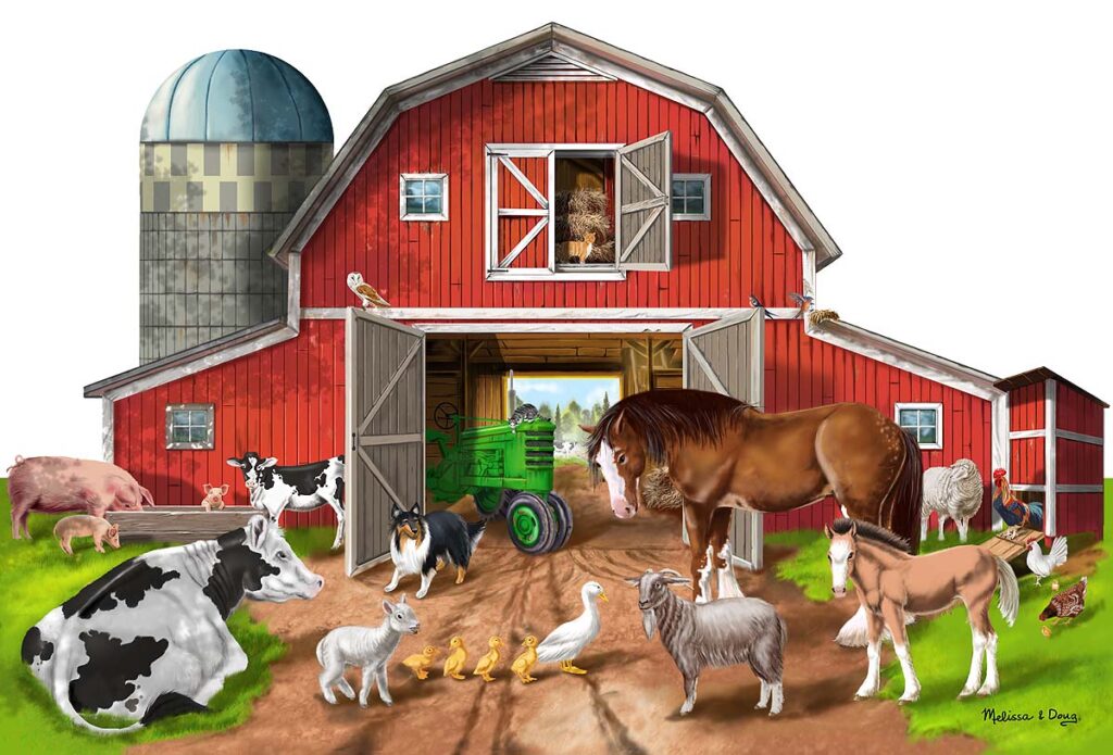 Image of Puzzle Shaped Floor Busy Barns 32 pc