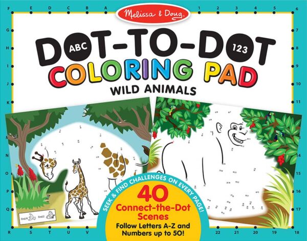 Wild Animals ABC 123 Dot-to-Dot Colouring Pad- Discontinued