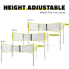 CROSSNET Original 4 Square Volleyball Net and Backyard Yard Gameset - Yellow - Image 4