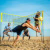 CROSSNET Original 4 Square Volleyball Net and Backyard Yard Gameset - Yellow - Image 5