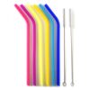 Straws Angled Silicone 9.5" 6pc