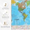 World Wall Map With Flags -Laminated 51"x38" - Image 2