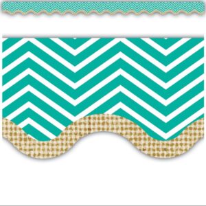 Chevron Burlap Scalloped Border Trim