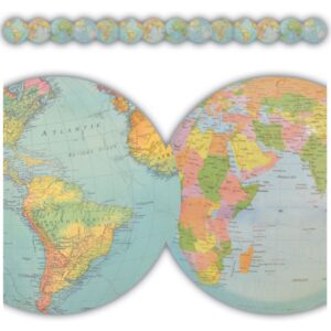 Die-Cut Border Trim Travel the Map Globes
