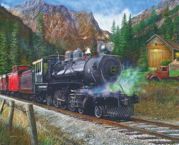 1000 Pc Puzzle - Timber Pass Train 654 1996 0