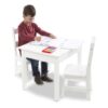 Wooden Table & Chairs - White - Image 2